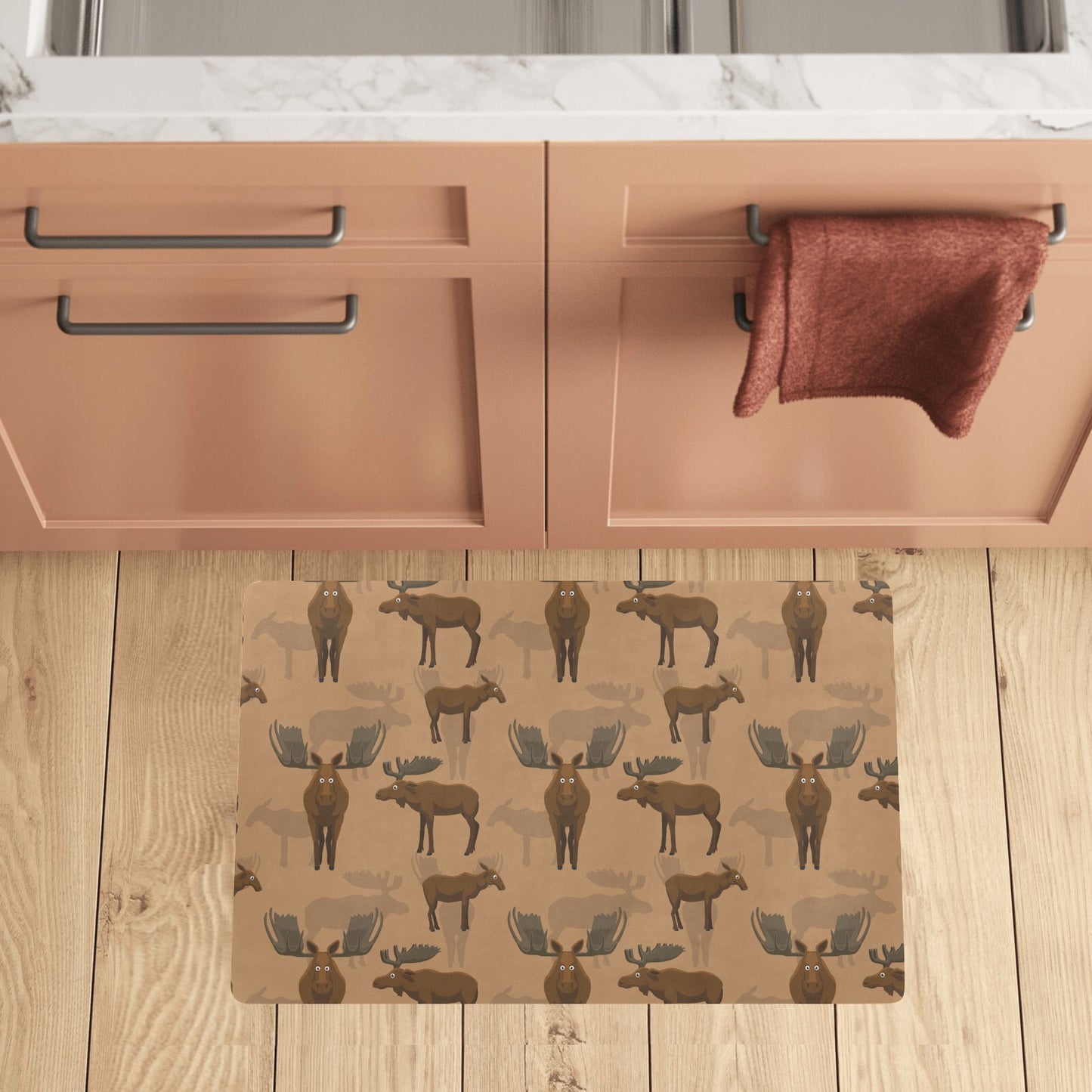 Moose Pattern Print Design 03 Kitchen Mat