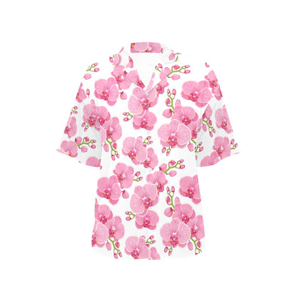 Orchid Pink Pattern Print Design OR07 Women's Hawaiian Shirt