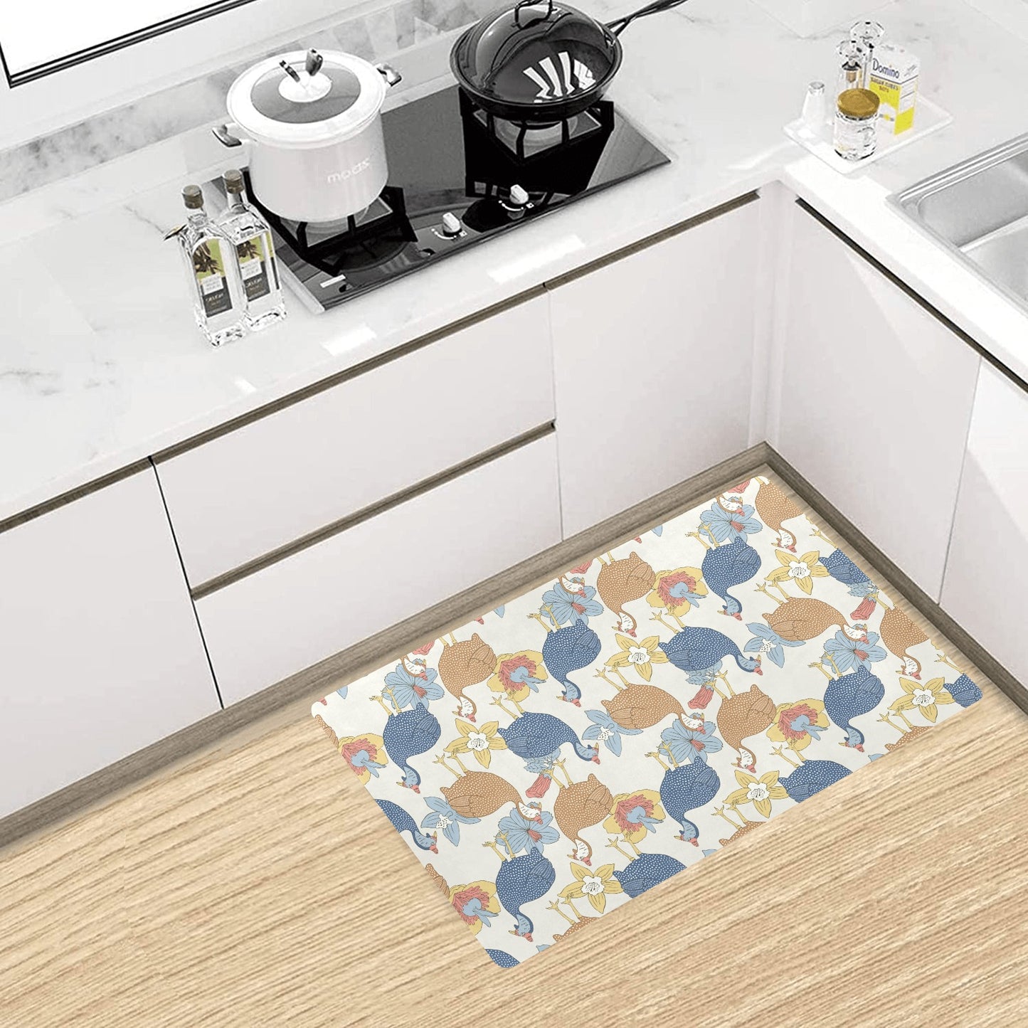 Guinea Fowl Pattern Print Design 01 Kitchen Mat
