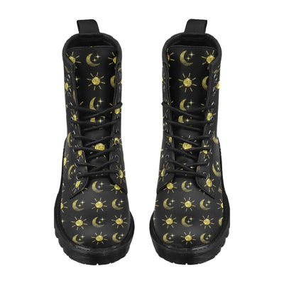 Sun Moon Print Design LKS304 Women's Boots