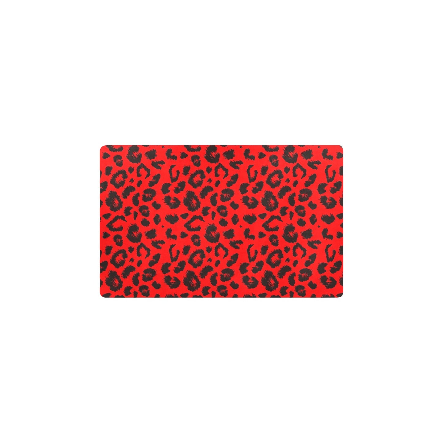 Leopard Red Skin Print Kitchen Mat