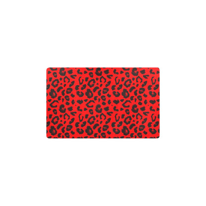 Leopard Red Skin Print Kitchen Mat