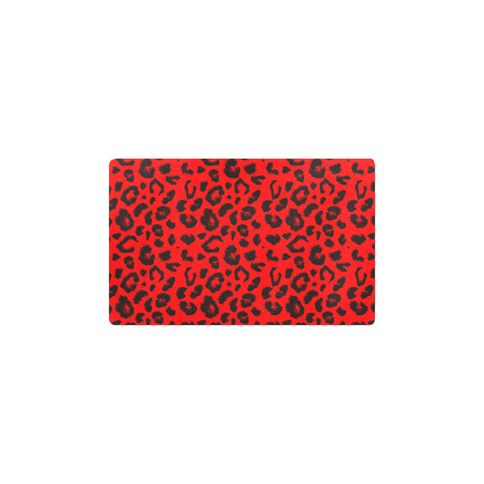 Leopard Red Skin Print Kitchen Mat