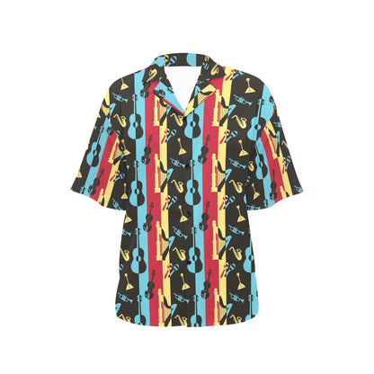 Jazz Pattern Print Design 02 Women's Hawaiian Shirt