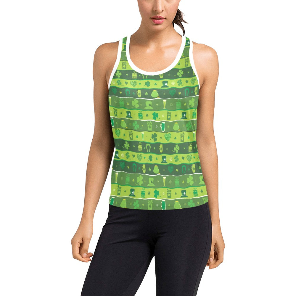 Shamrock Print Design LKS303 Women's Racerback Tank Top