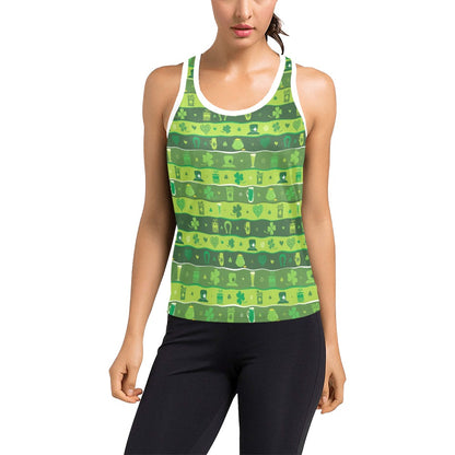 Shamrock Print Design LKS303 Women's Racerback Tank Top