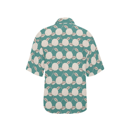 Hydrangea Pattern Print Design HD03 Women's Hawaiian Shirt