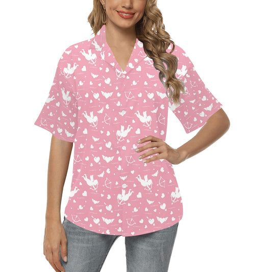 Cupid Pattern Print Design 03 Women's Hawaiian Shirt