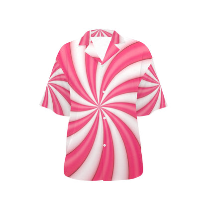 Vortex Twist Swirl Candy Print Women's Hawaiian Shirt