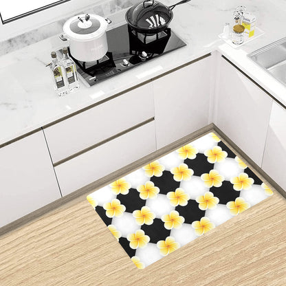 Plumeria Pattern Print Design A04 Kitchen Mat