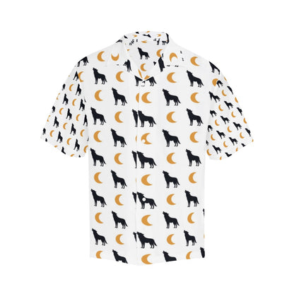 Wolf Moon Print Design LKS302 Men's Hawaiian Shirt