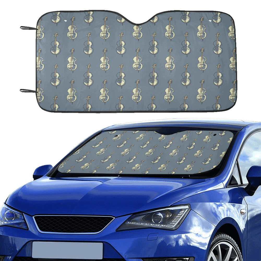 Violin Print Design LKS403 Car front Windshield Sun Shade