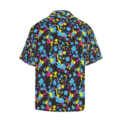 Splatter Colorful Print Design LKS301 Men's Hawaiian Shirt