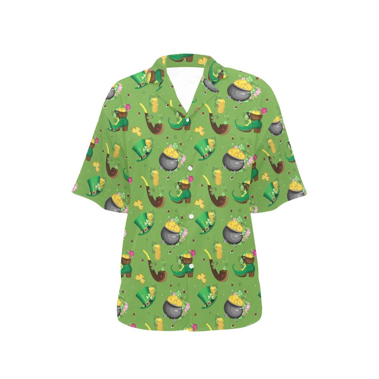 Shamrock Saint Patrick's Day Print Design LKS306 Women's Hawaiian Shirt