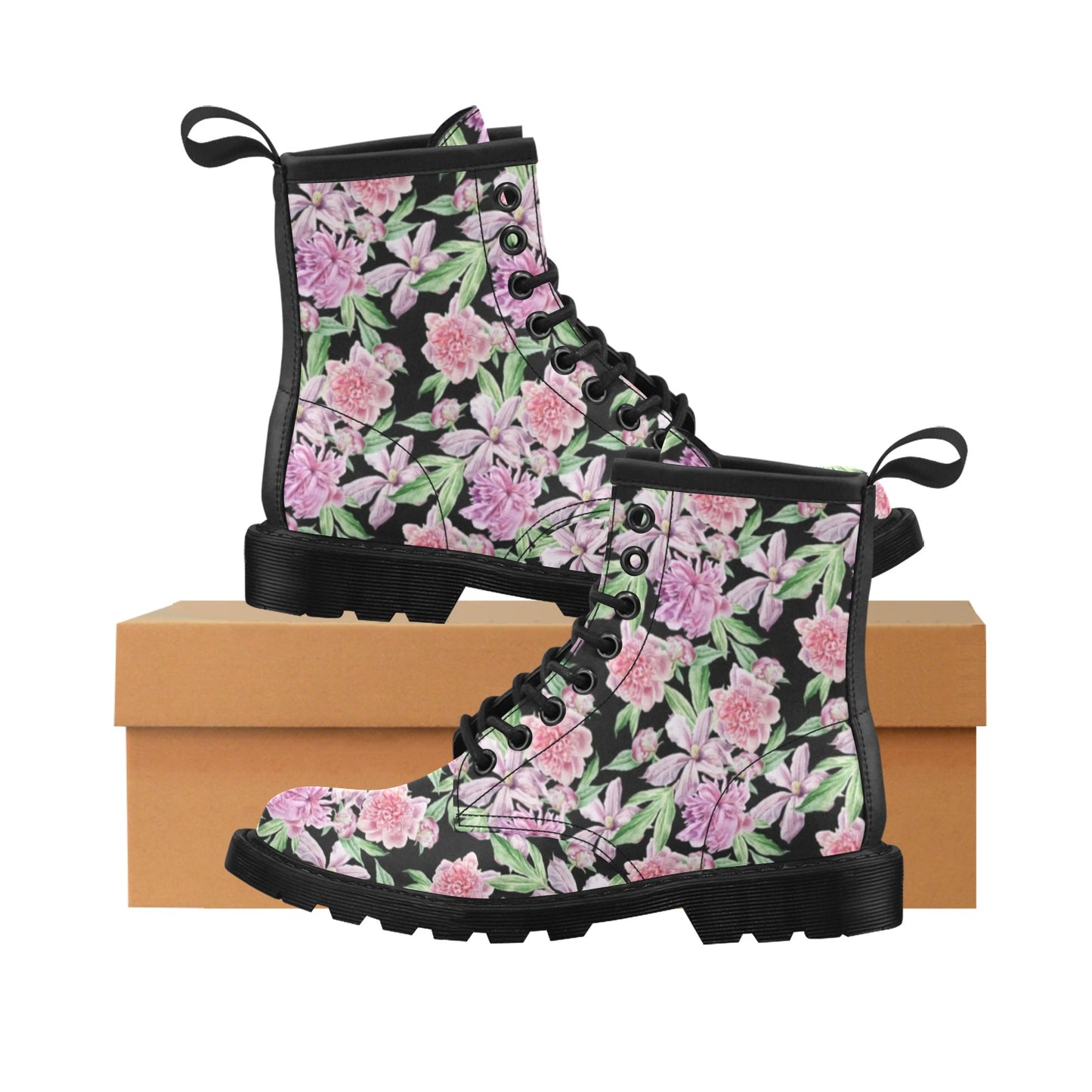 Peony Pattern Print Design PE08 Women's Boots