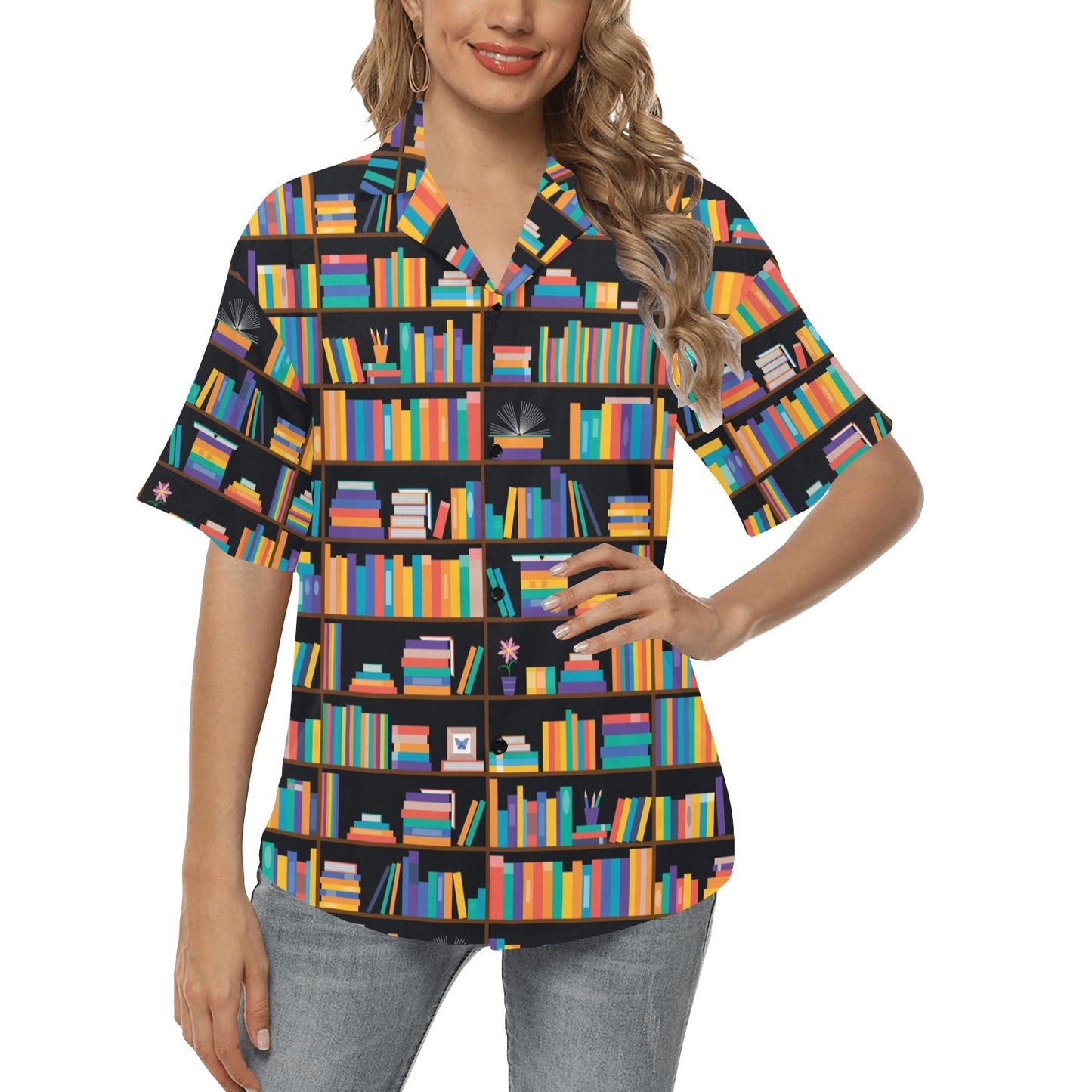 Book Pattern Print Design 05 Women's Hawaiian Shirt