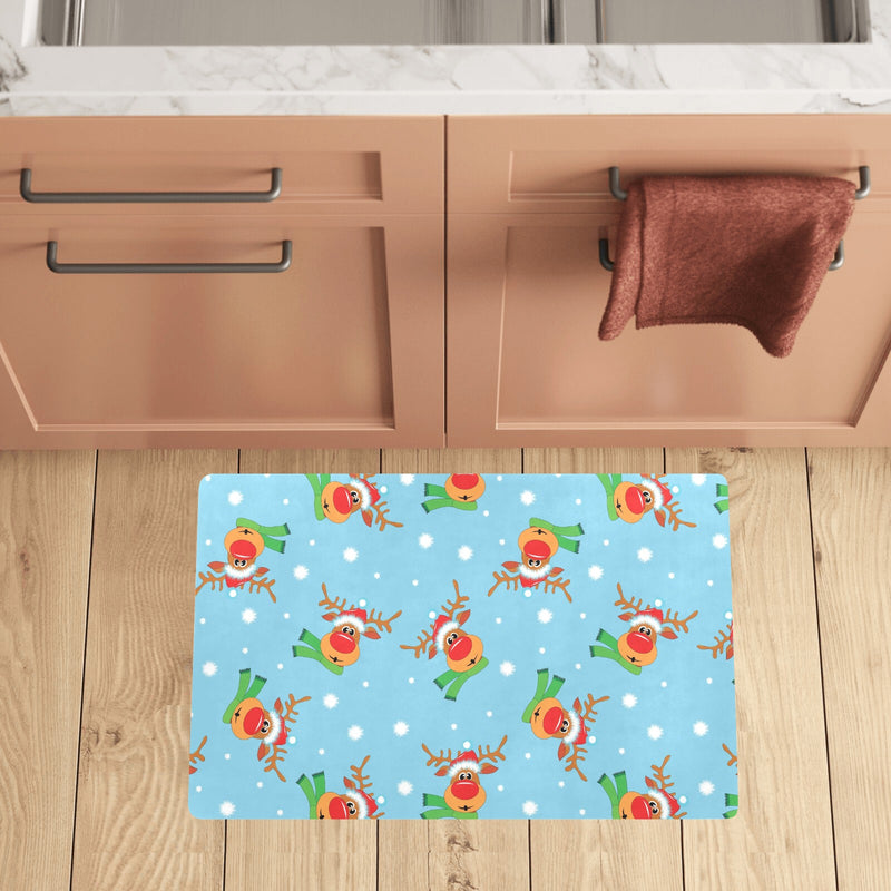 Reindeer cute Pattern Print Design 02 Kitchen Mat