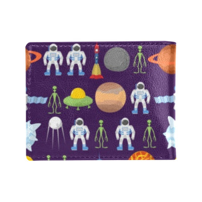 Alien Astronaut Planet Men's ID Card Wallet