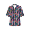 Barracuda with Folwer Pattern Print Design 01 Women's Hawaiian Shirt