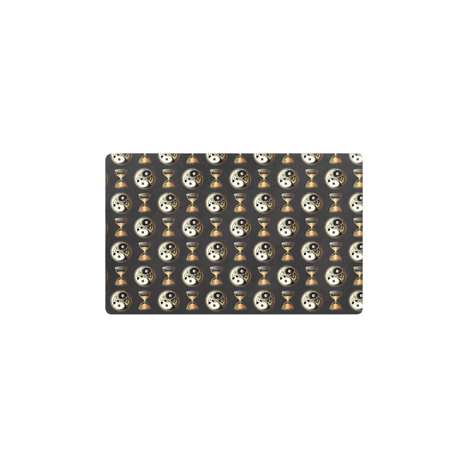 Yin Yang Skull Themed Design Print Kitchen Mat