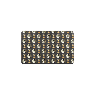 Yin Yang Skull Themed Design Print Kitchen Mat