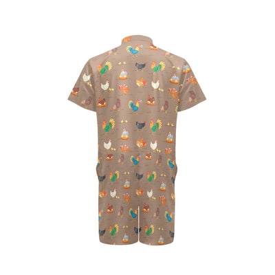 Chicken Happy Print Pattern Men's Romper