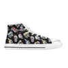 Skull Print Design LKS3013 High Top Women's White Shoes