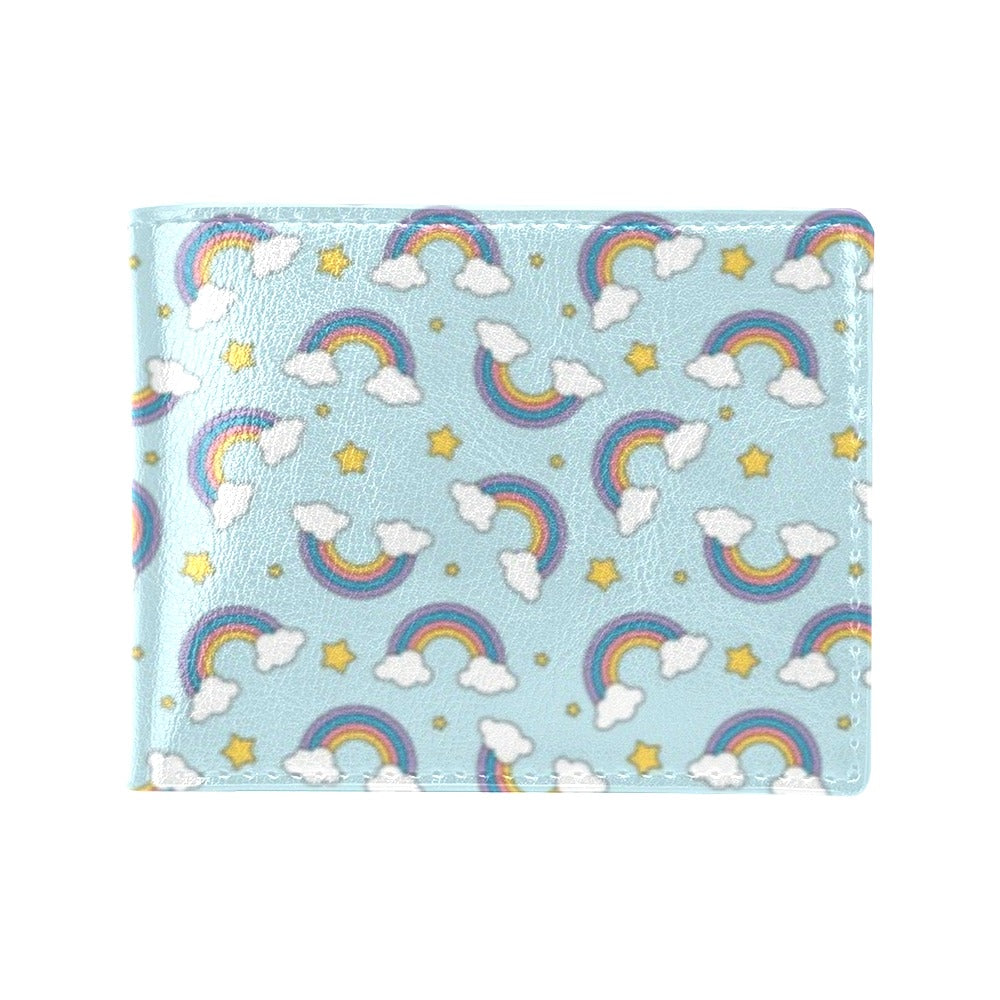Rainbow Cloud Print Pattern Men's ID Card Wallet