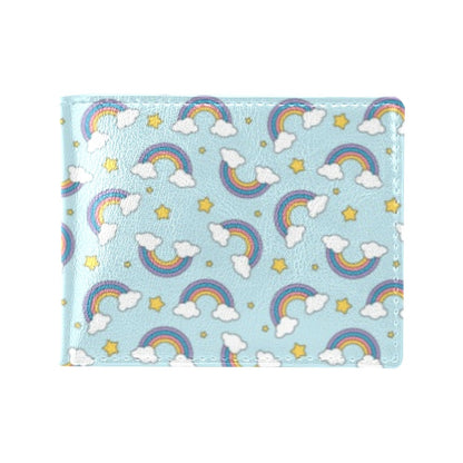 Rainbow Cloud Print Pattern Men's ID Card Wallet