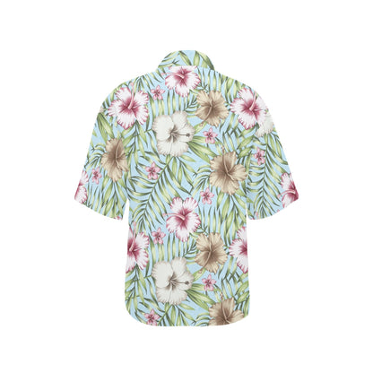 Tropical Flower Pattern Print Design TF05 Women's Hawaiian Shirt