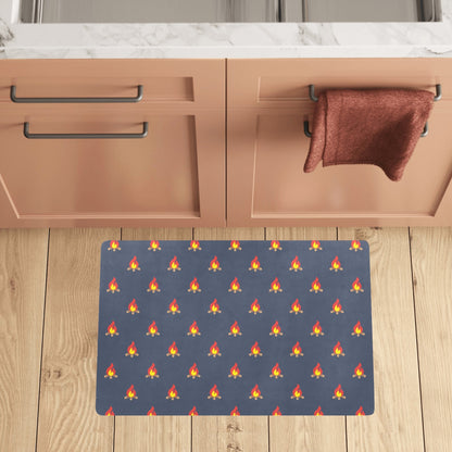 Campfire Pattern Print Design 02 Kitchen Mat