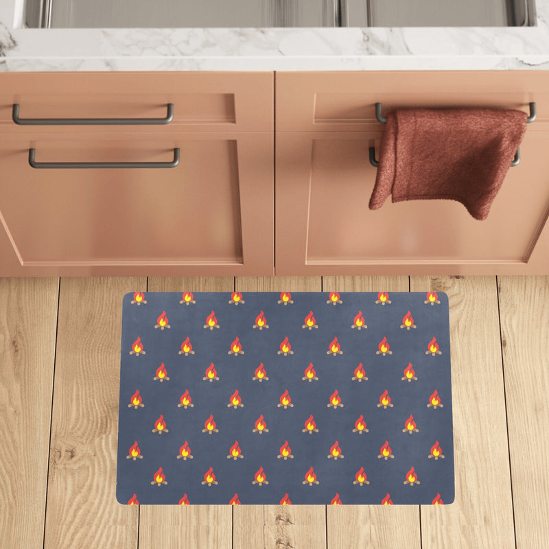 Campfire Pattern Print Design 02 Kitchen Mat