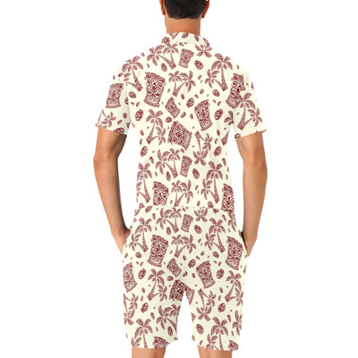 Tiki Tribal Mask Palm Tree Men's Romper