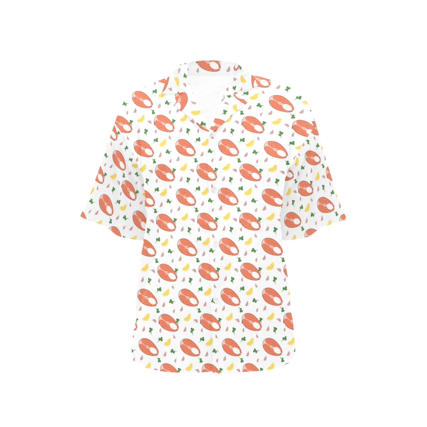 Salmon Steak Print Design LKS303 Women's Hawaiian Shirt