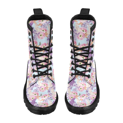 Lilac Pattern Print Design LI03 Women's Boots