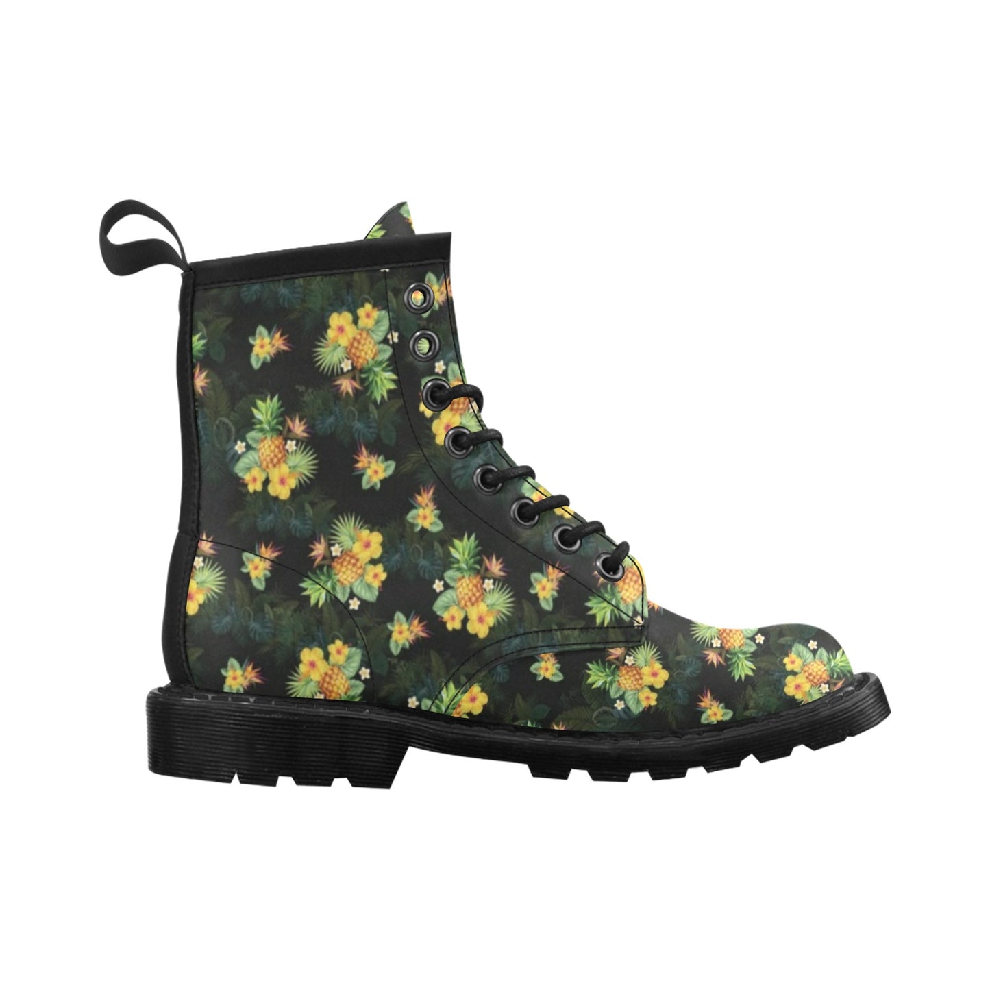 Pineapple Tropical Flower Print Pattern Women's Boots