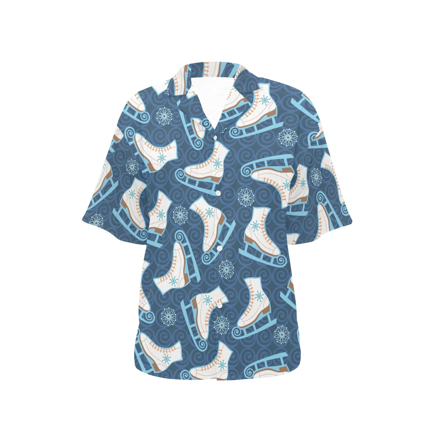 Ice Skate Pattern Print Design 01 Women's Hawaiian Shirt