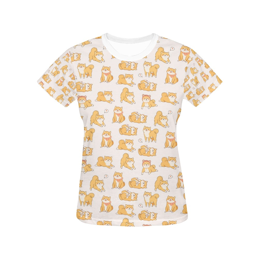 Shiba Inu Print Design LKS308 Women's  T-shirt