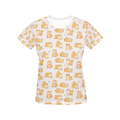 Shiba Inu Print Design LKS308 Women's  T-shirt