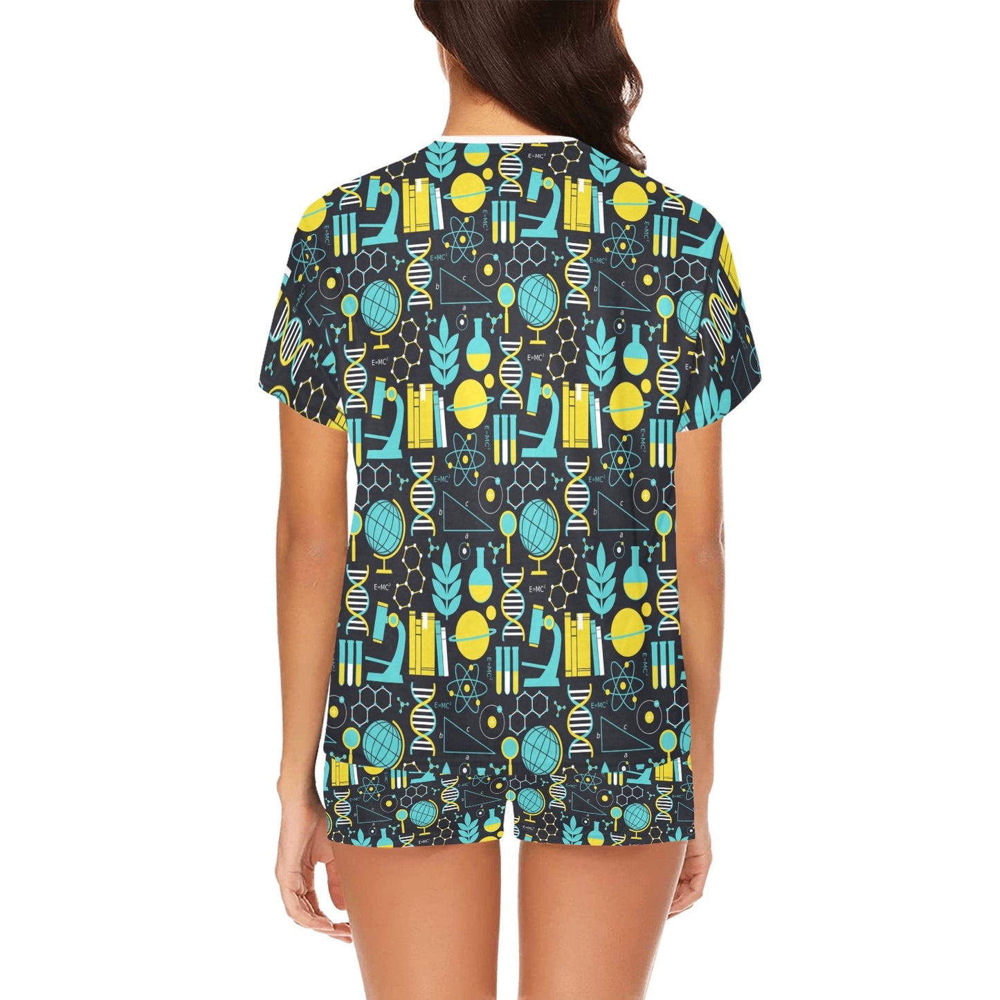 Science Print Design LKS301 Women's Short Pajama Set