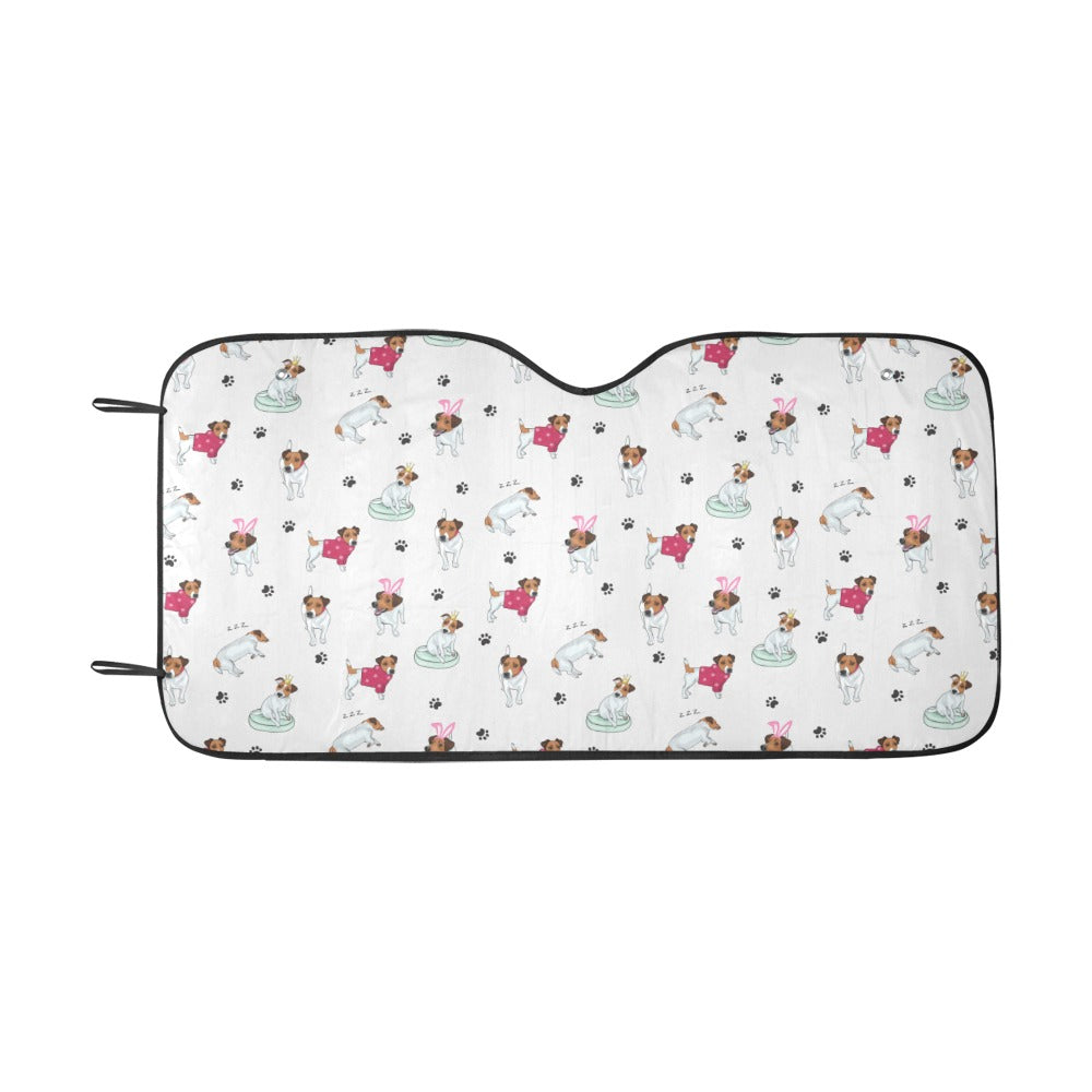 Russell Terriers Print Design LKS308 Car front Windshield Sun Shade