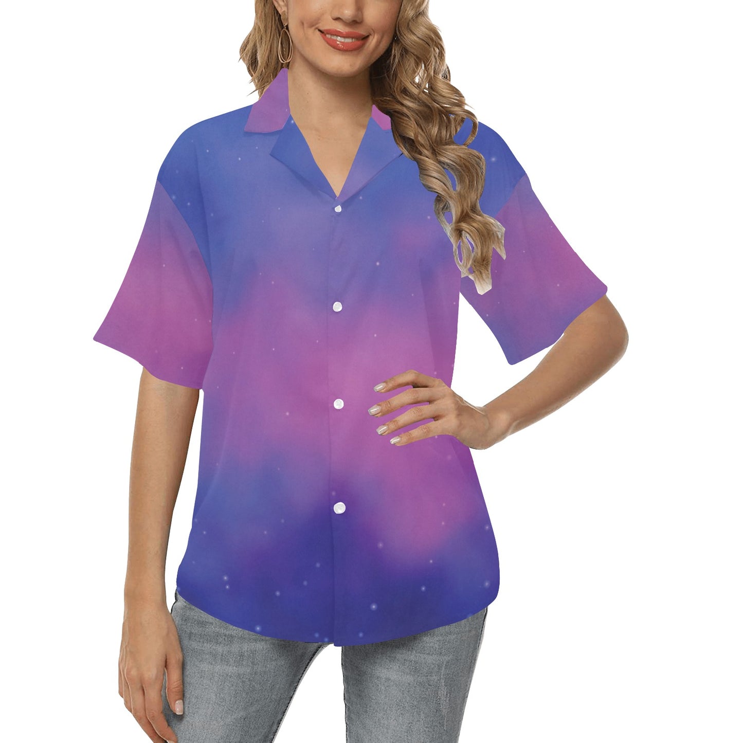 Nebula Pattern Print Design A05 Women's Hawaiian Shirt