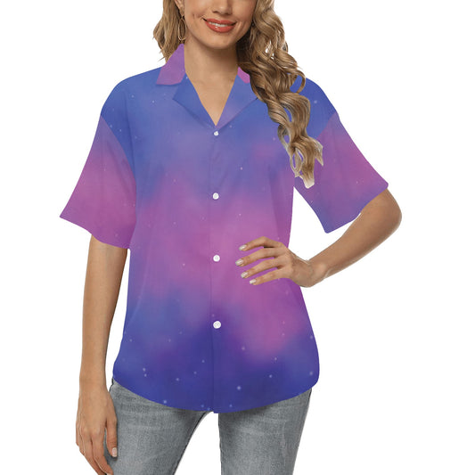 Nebula Pattern Print Design A05 Women's Hawaiian Shirt