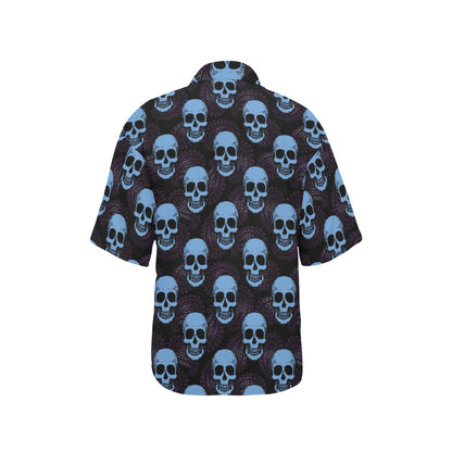 Skull Print Design LKS3012 Women's Hawaiian Shirt