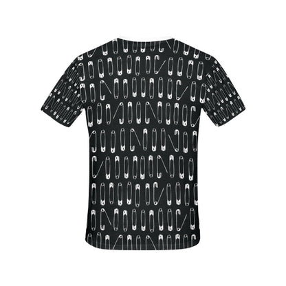 Safety Pin Print Design LKS302 Women's  T-shirt