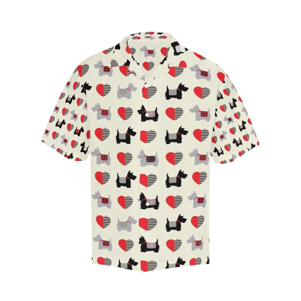 Scottish Terriers Print Design LKS3010 Men's Hawaiian Shirt