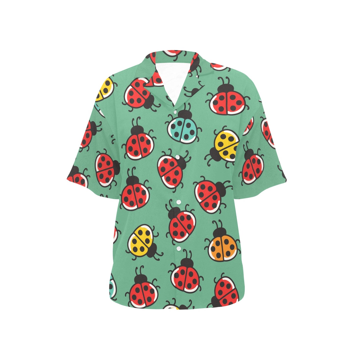 Ladybug Pattern Print Design 02 Women's Hawaiian Shirt