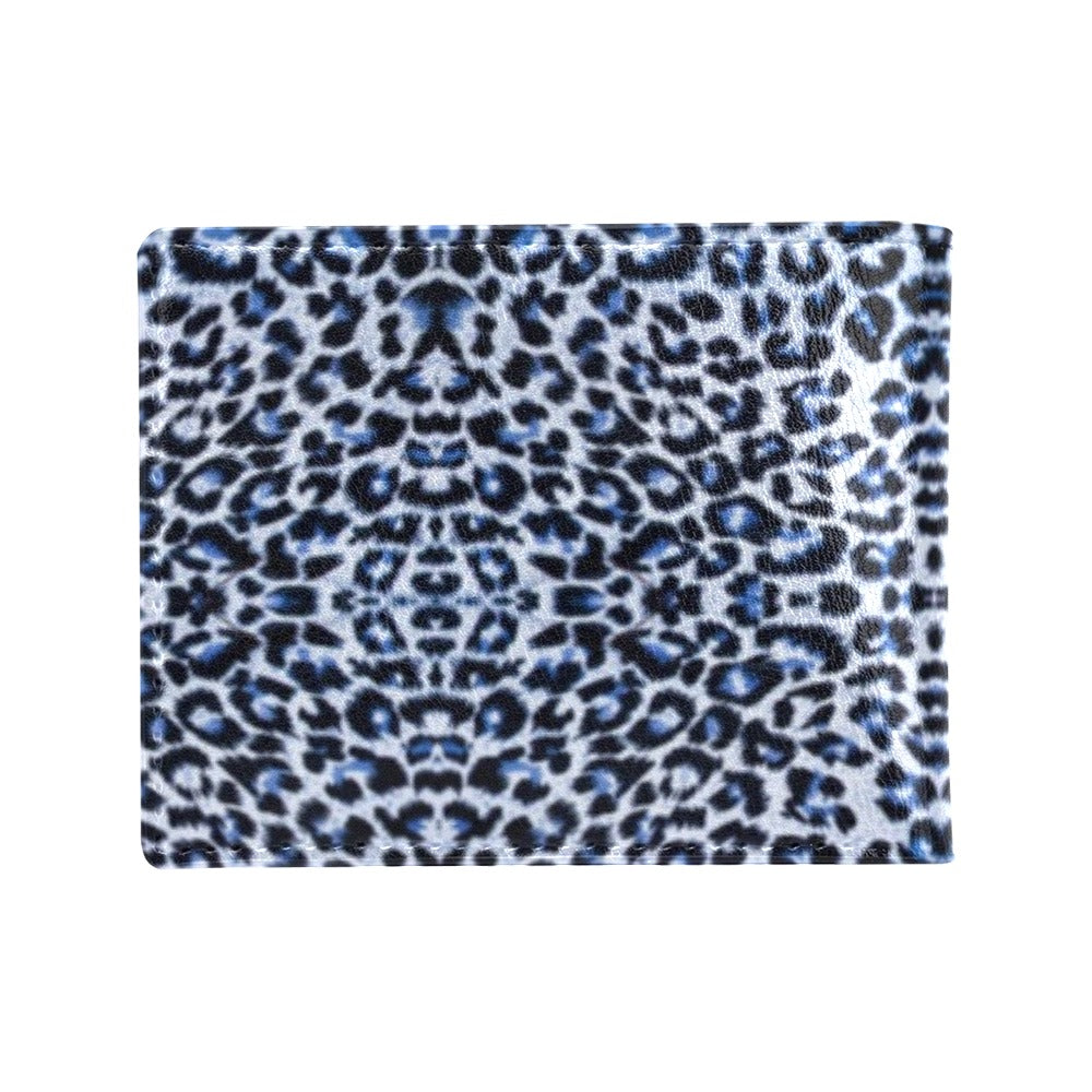 Leopard Blue Skin Print Men's ID Card Wallet