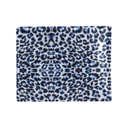 Leopard Blue Skin Print Men's ID Card Wallet