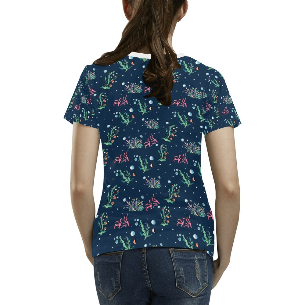 Seaweed Print Design LKS306 Women's  T-shirt
